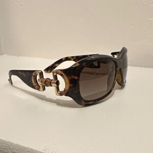 Gucci Tortoiseshell Sunglasses with Gold Accents